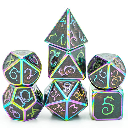 Dragon and Cloud Metal Dice Set