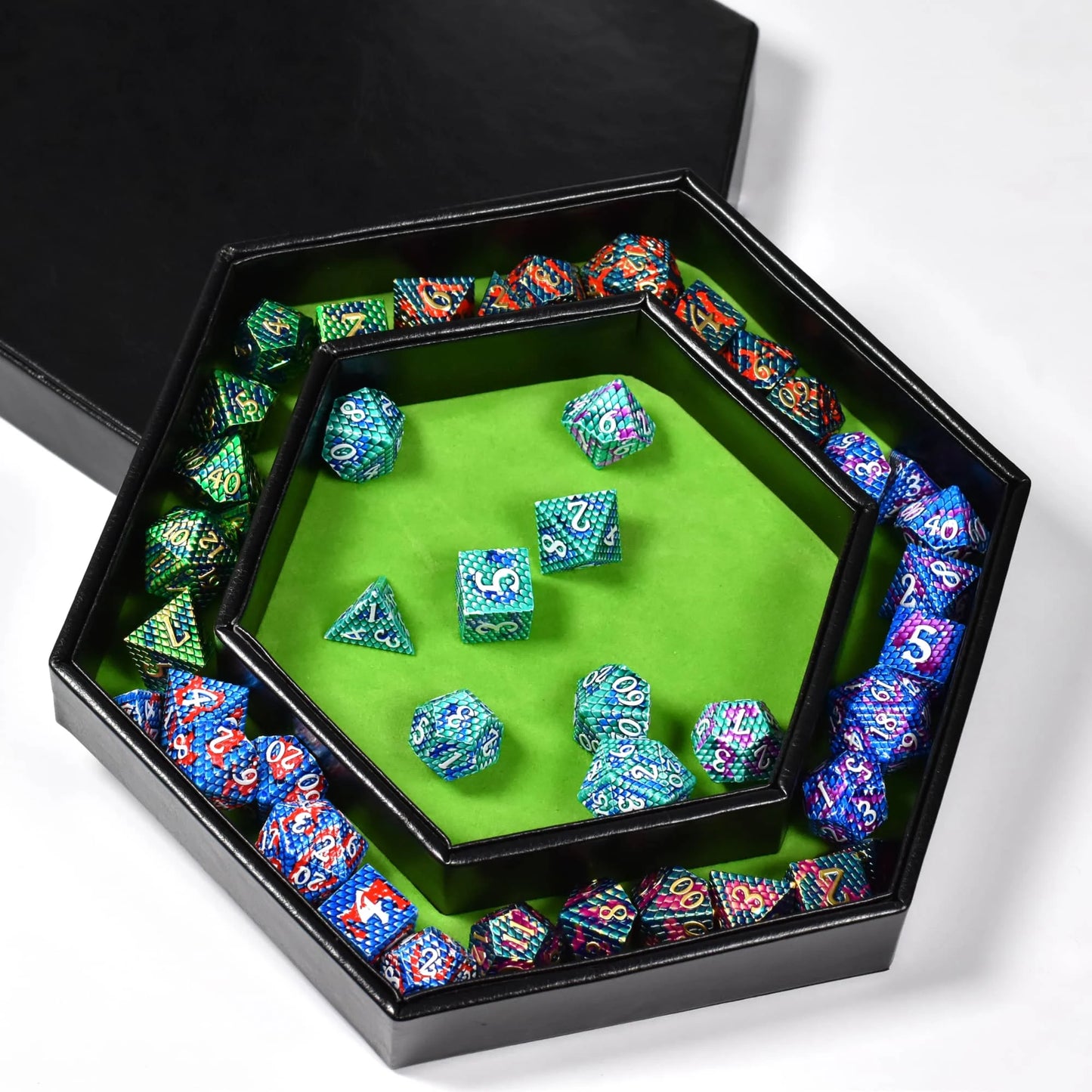 Hexagon Dice Tray & Box 2 in 1