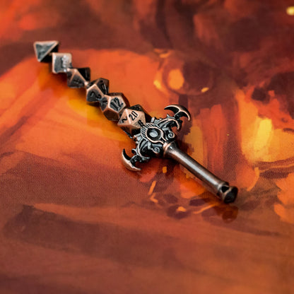 Metal Dice Sword Keychain