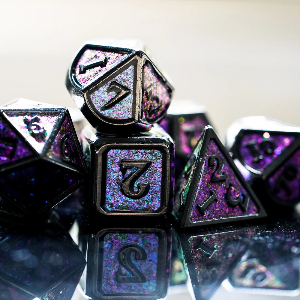 Framed Glitter Metallic Dice Set