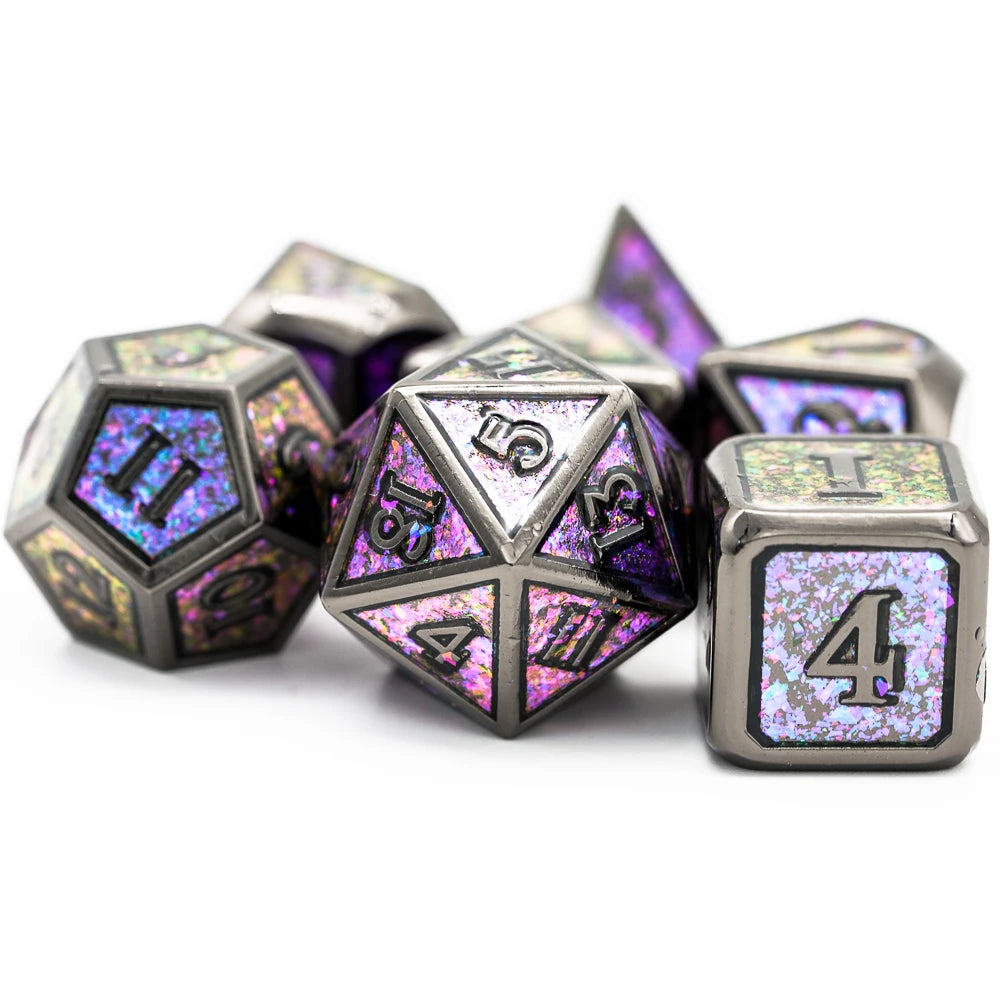 Framed Glitter Metallic Dice Set