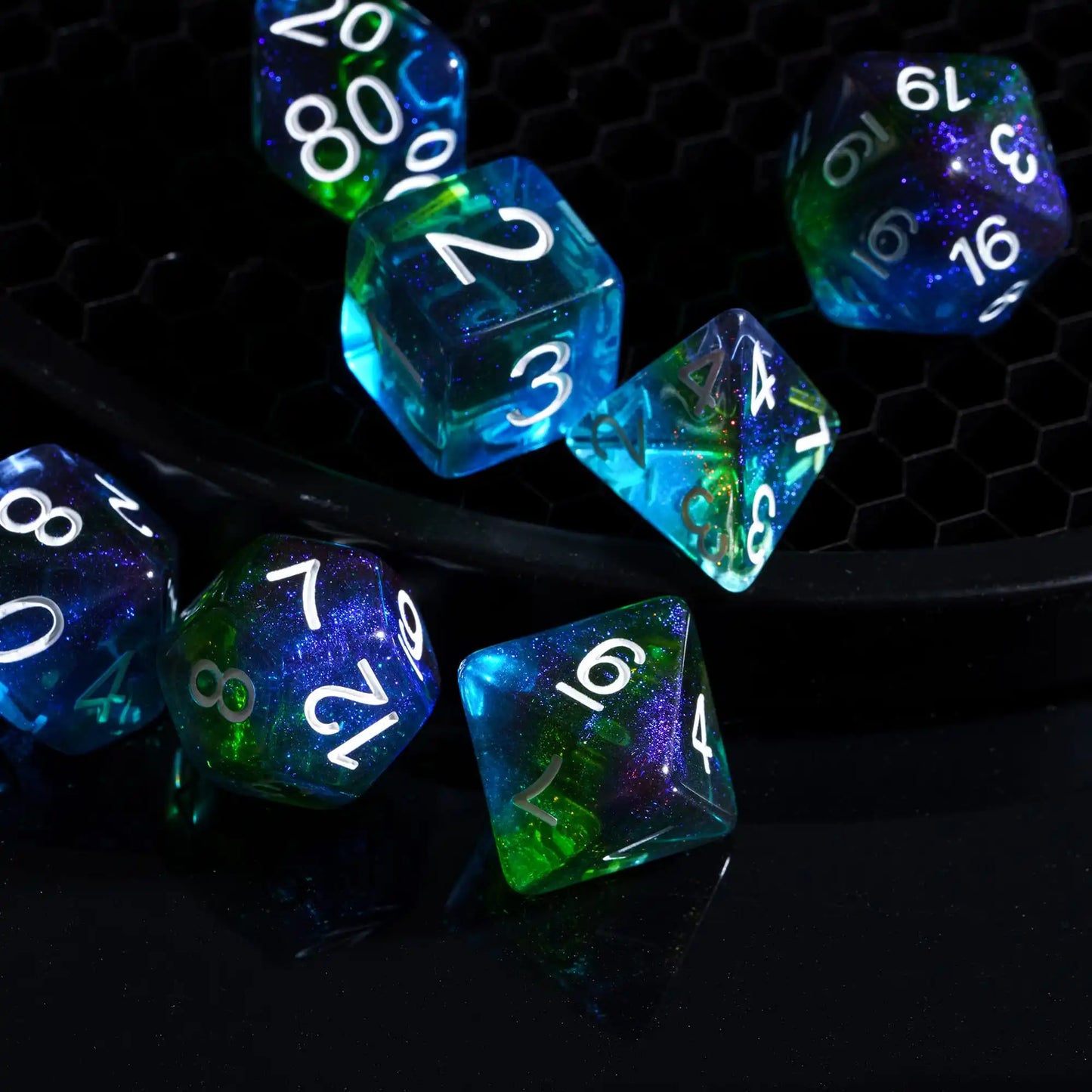 Glitter Diagonals Dice Set