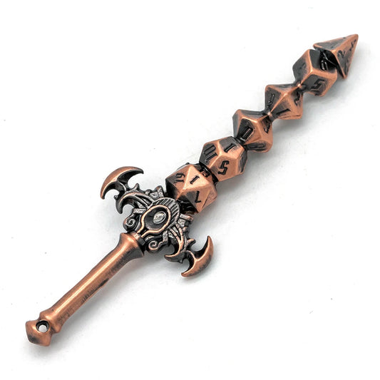 Metal Dice Sword Keychain