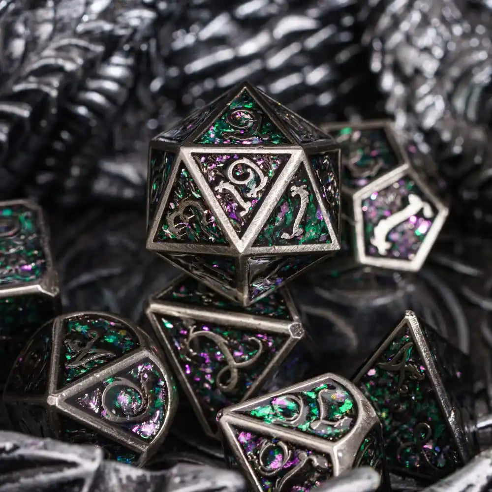 Dragon and Cloud Metal Dice Set