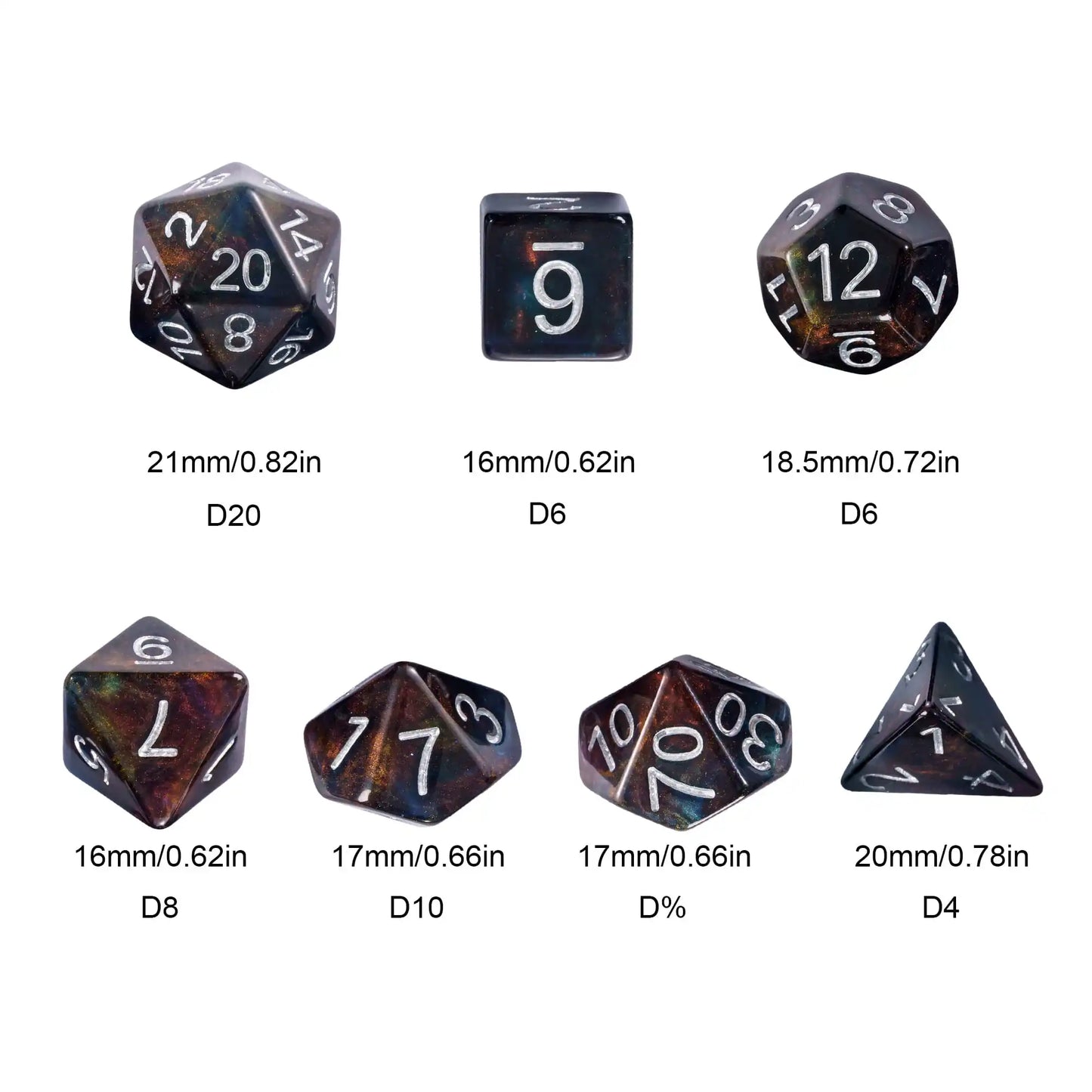 Glitter Misteries Dice Set