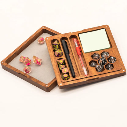 ARTWOOD 2-in-1 Wooden Dice Case & Tray