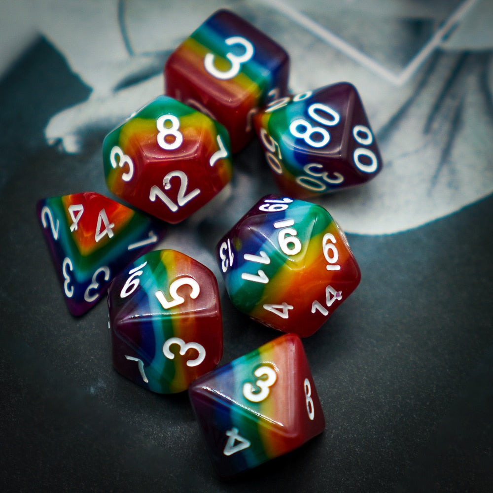 Classic Rainbow Dice Set