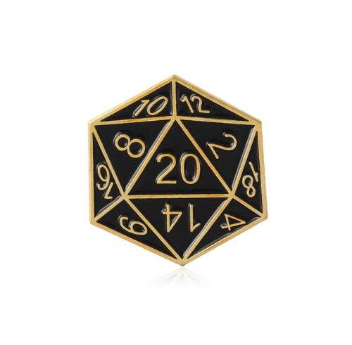 d20 Enamel Brooch - Omega Roll