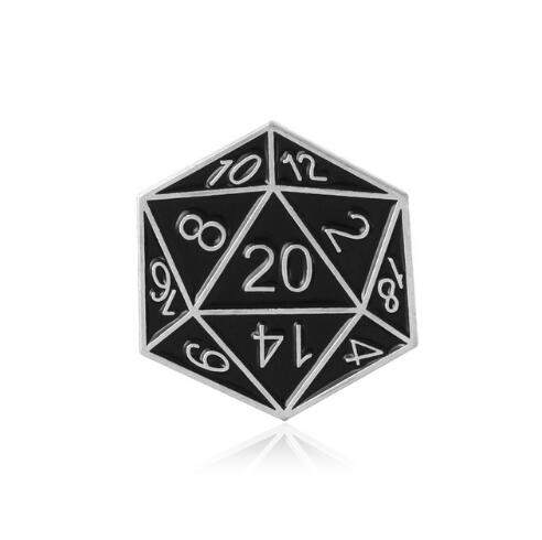 d20 Enamel Brooch - Omega Roll