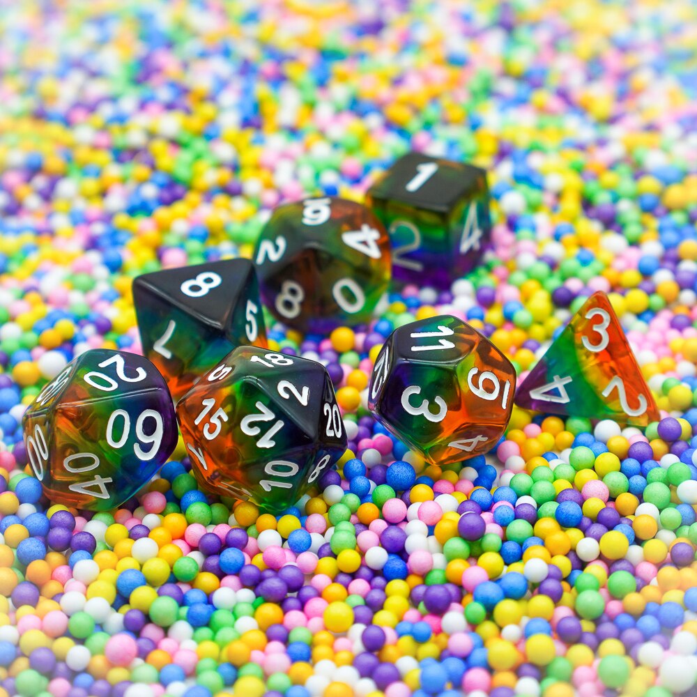 Classic Rainbow Dice Set