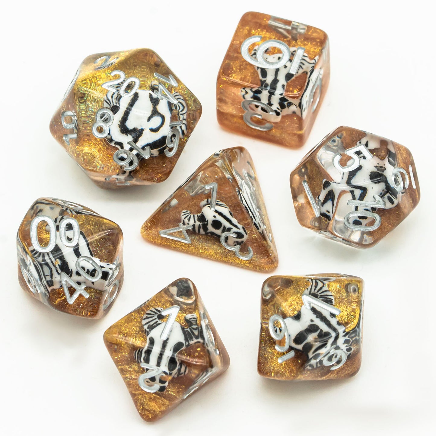 Embedded Skulls Dice Set - Omega Roll