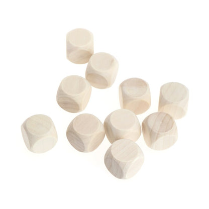 Blank Wooden Dice (10 Pieces / Set)