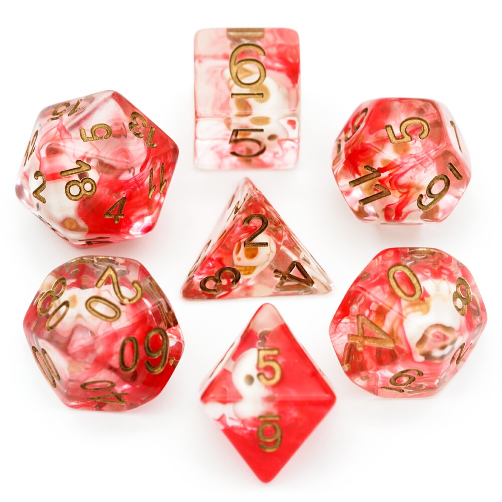 Embedded Skulls Dice Set - Omega Roll