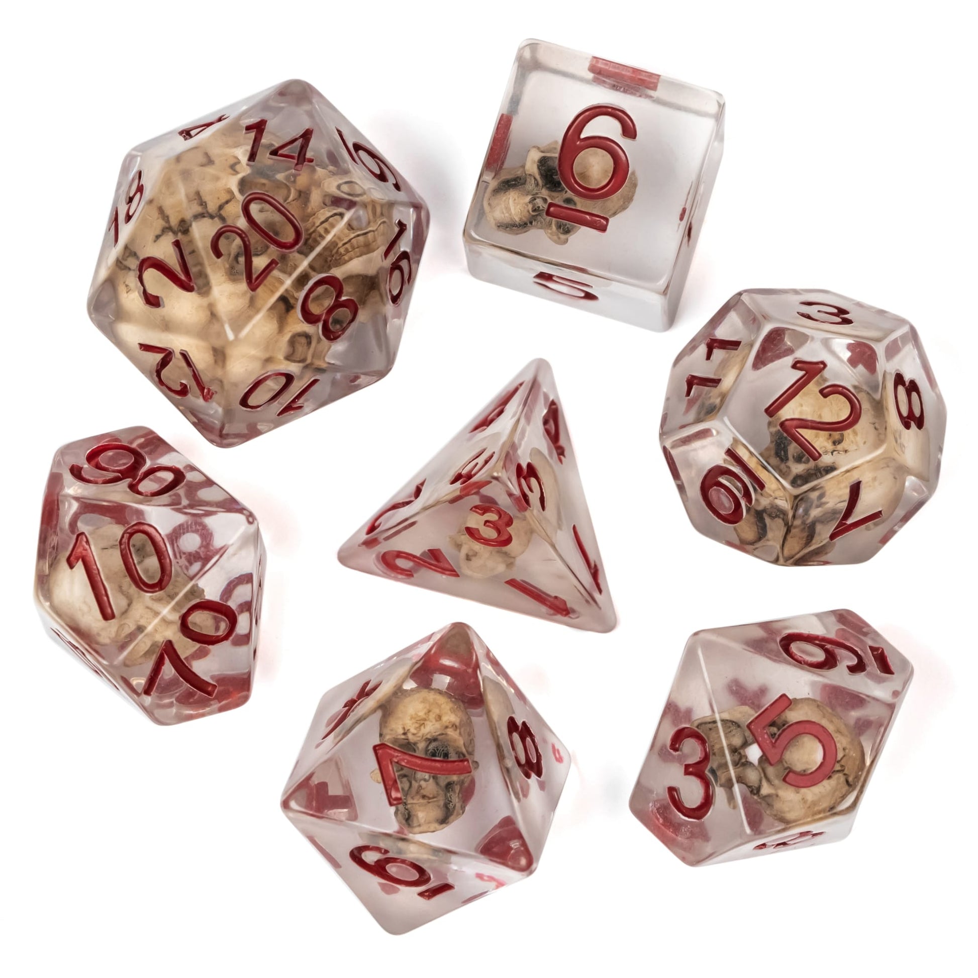 Embedded Skulls Dice Set - Omega Roll