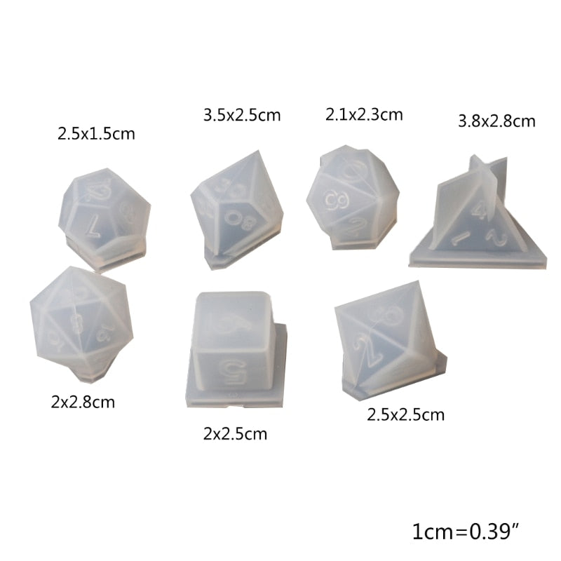 Silicon Dice Moulds - 7 Shapes - Omega Roll