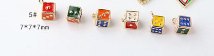 3D Dice Enamel Charms (10 per pack)