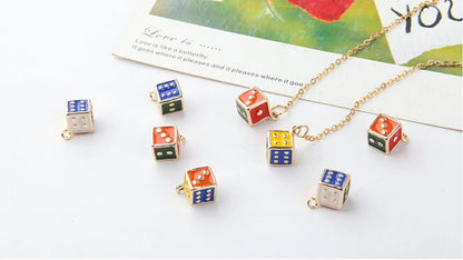 3D Dice Enamel Charms (10 per pack)